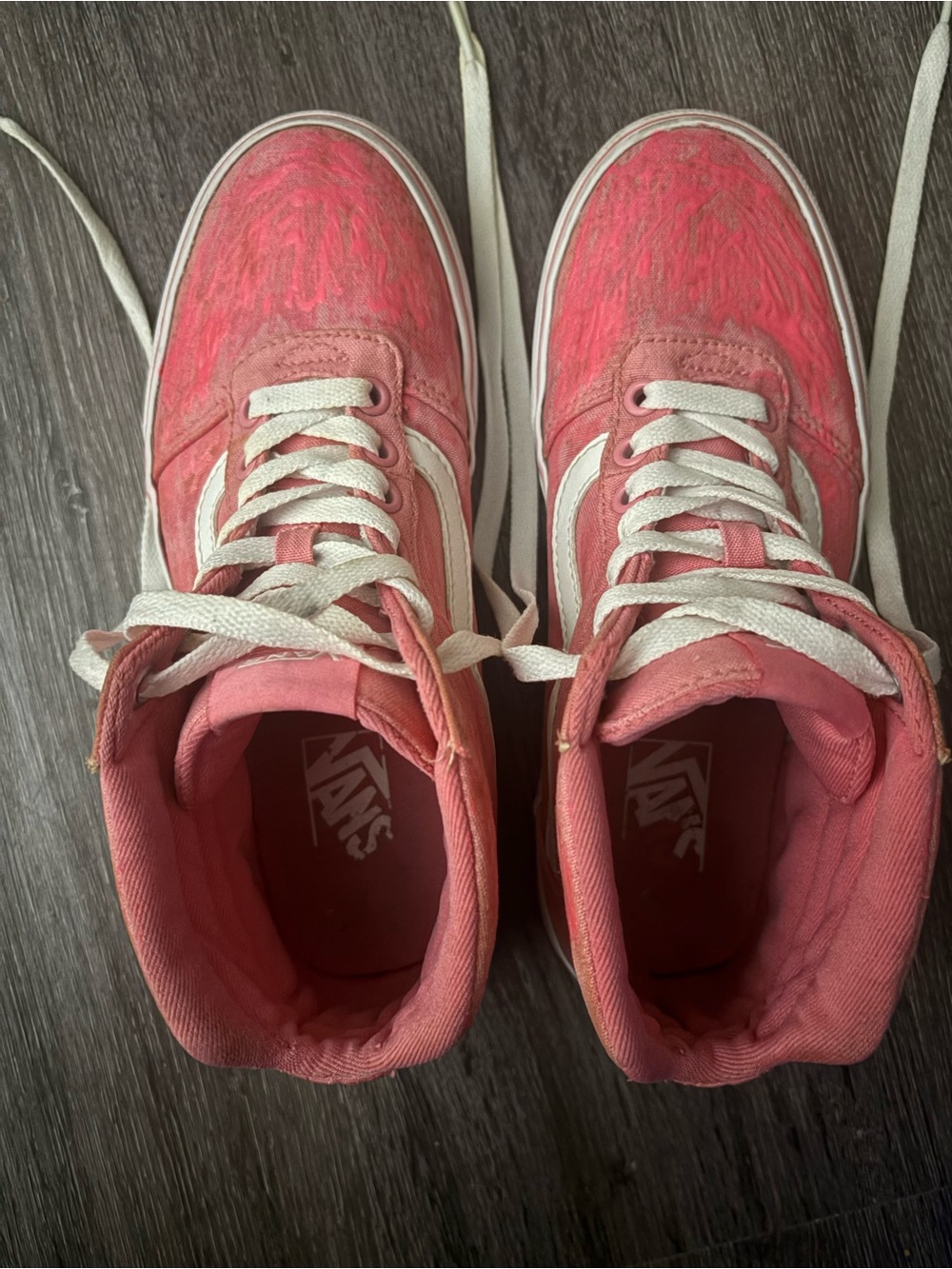 Vans Coral Pink High-Top Skate Sneakers Sz 7